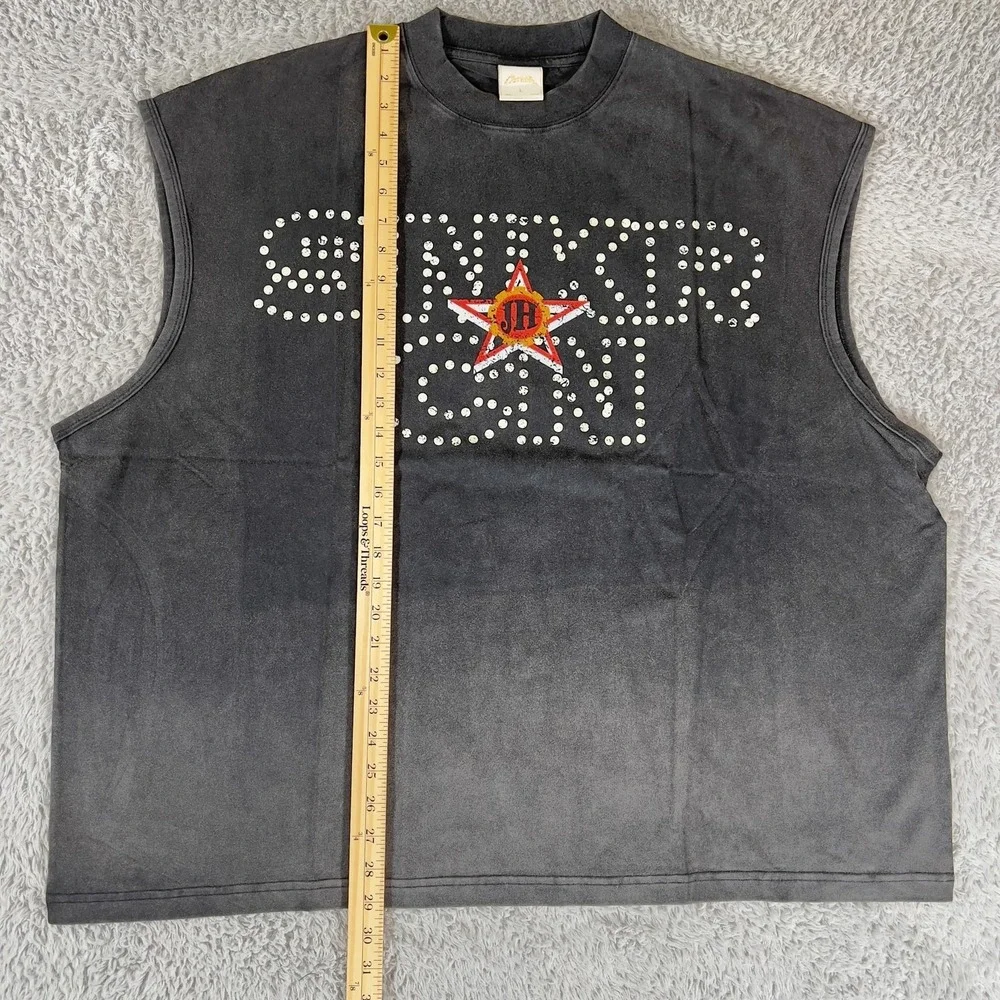 CHRISLV Shirt Mens L Gray Sleeveless Sneakercon Jeff Hamilton Graphic Streetwear